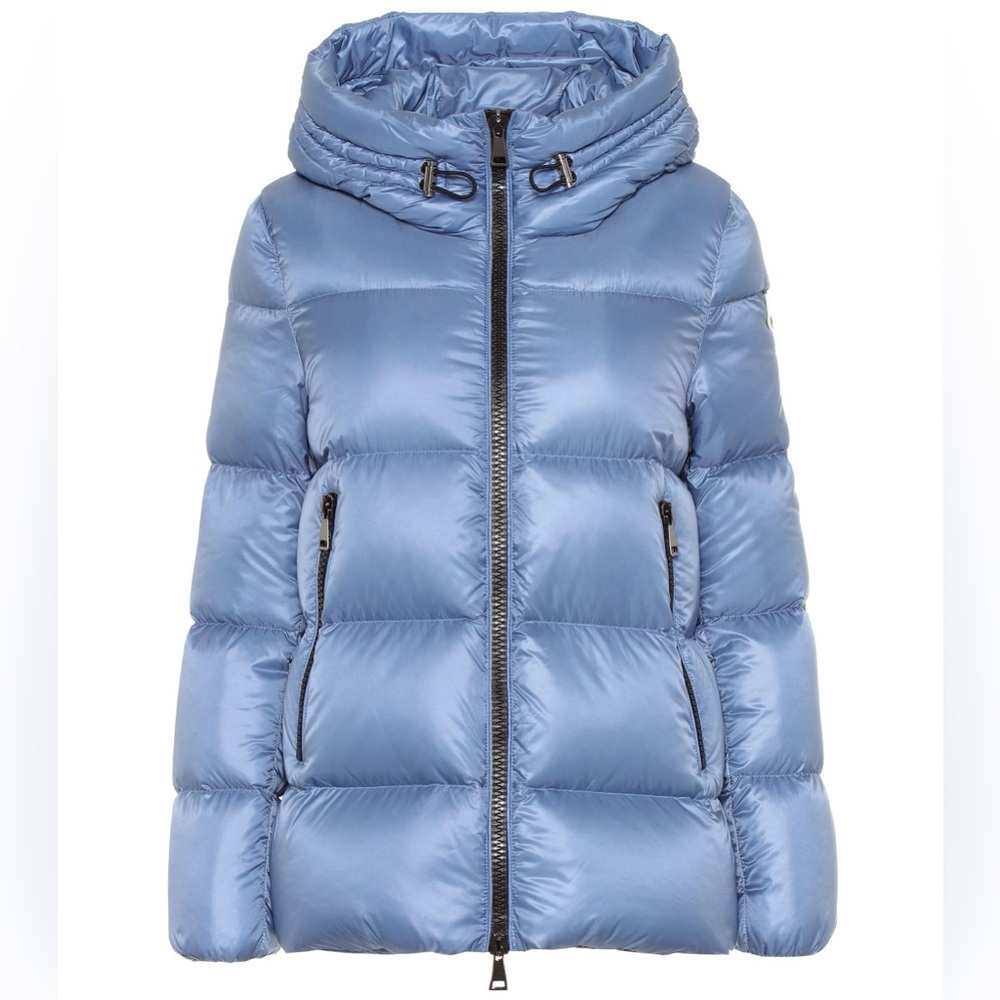 Moncler Serrite blue puffer jacket coat hooded outerwear AUTHENTIC ⭐️siz3/large - Picture 4 of 17